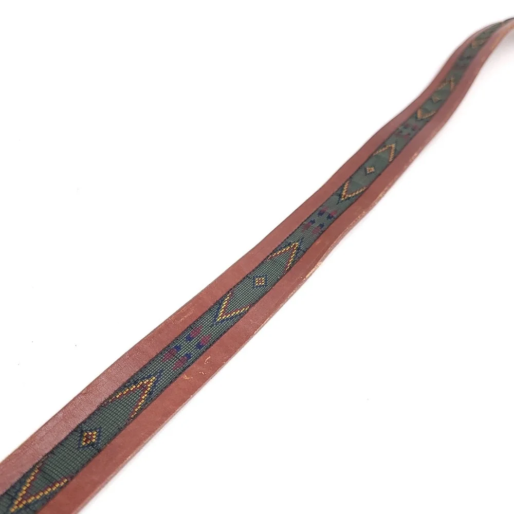 Lejon Mens Leather Belt Genuine Latigo USA‎ Brass Buckle Sz 50